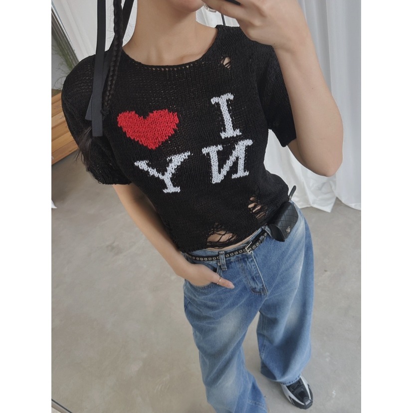 Street Fashion In Japanese - Retro Street Style Hollow out Knitwear
