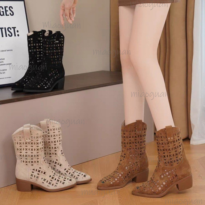 Street Fashion Roma - Mid Heels Hollow Out Women's Cool