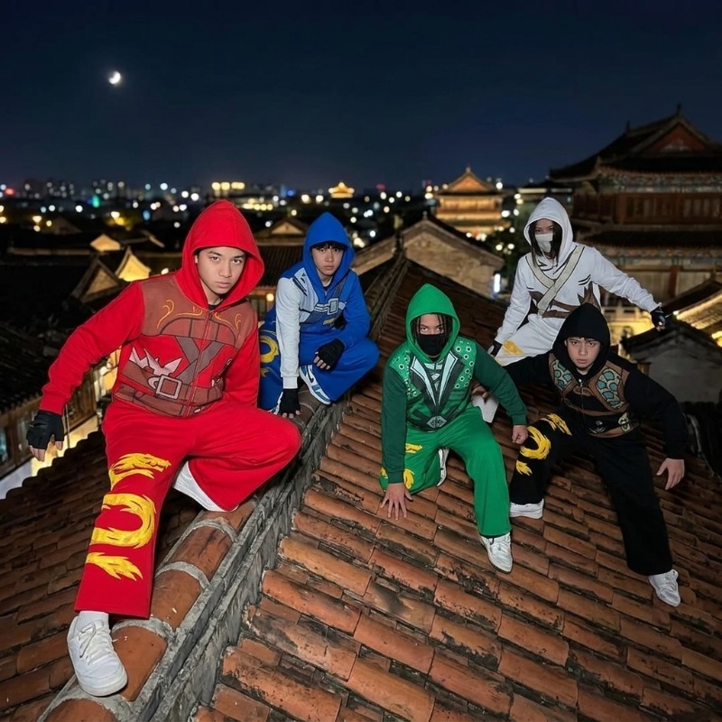 Street Fashion Casual - Ninja Warrior Armor Hoodie Set Men