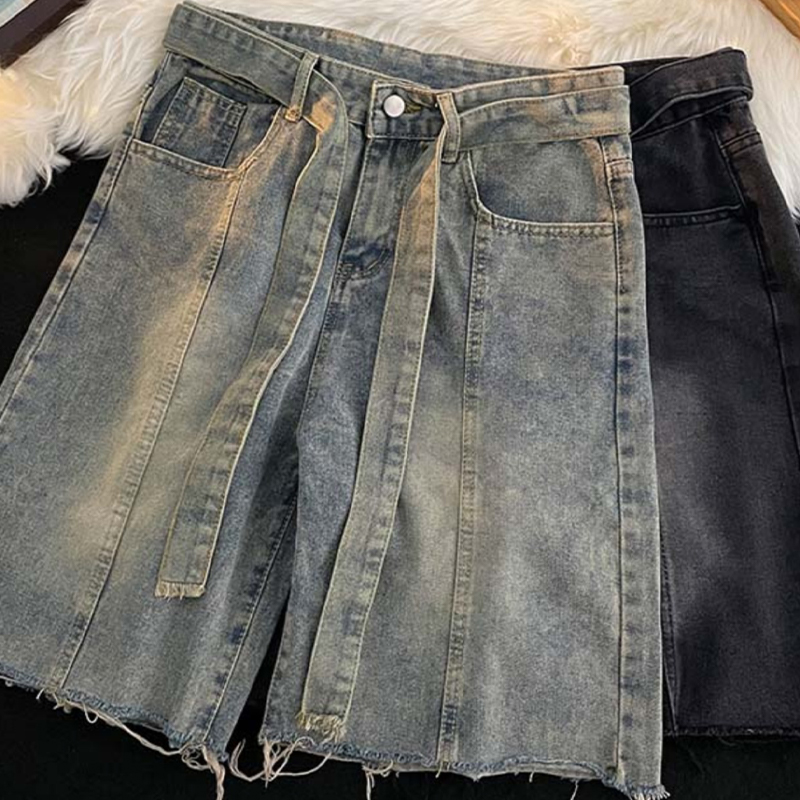 Summer Thin Fringed Denim Shor – Street Fashion In Japanese Bewertung und Preis