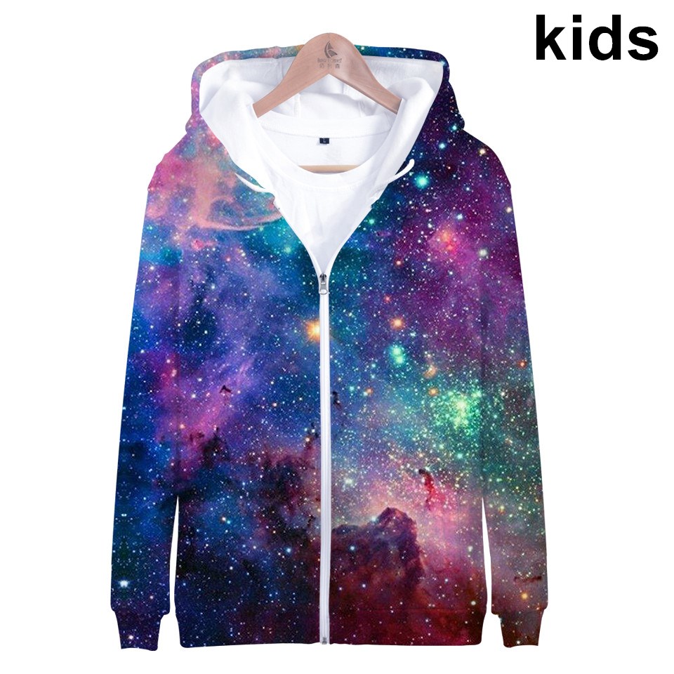 Children Star Space Galaxy Hoo – Street Fashion Zip Up Hoodie Bewertung und Preis