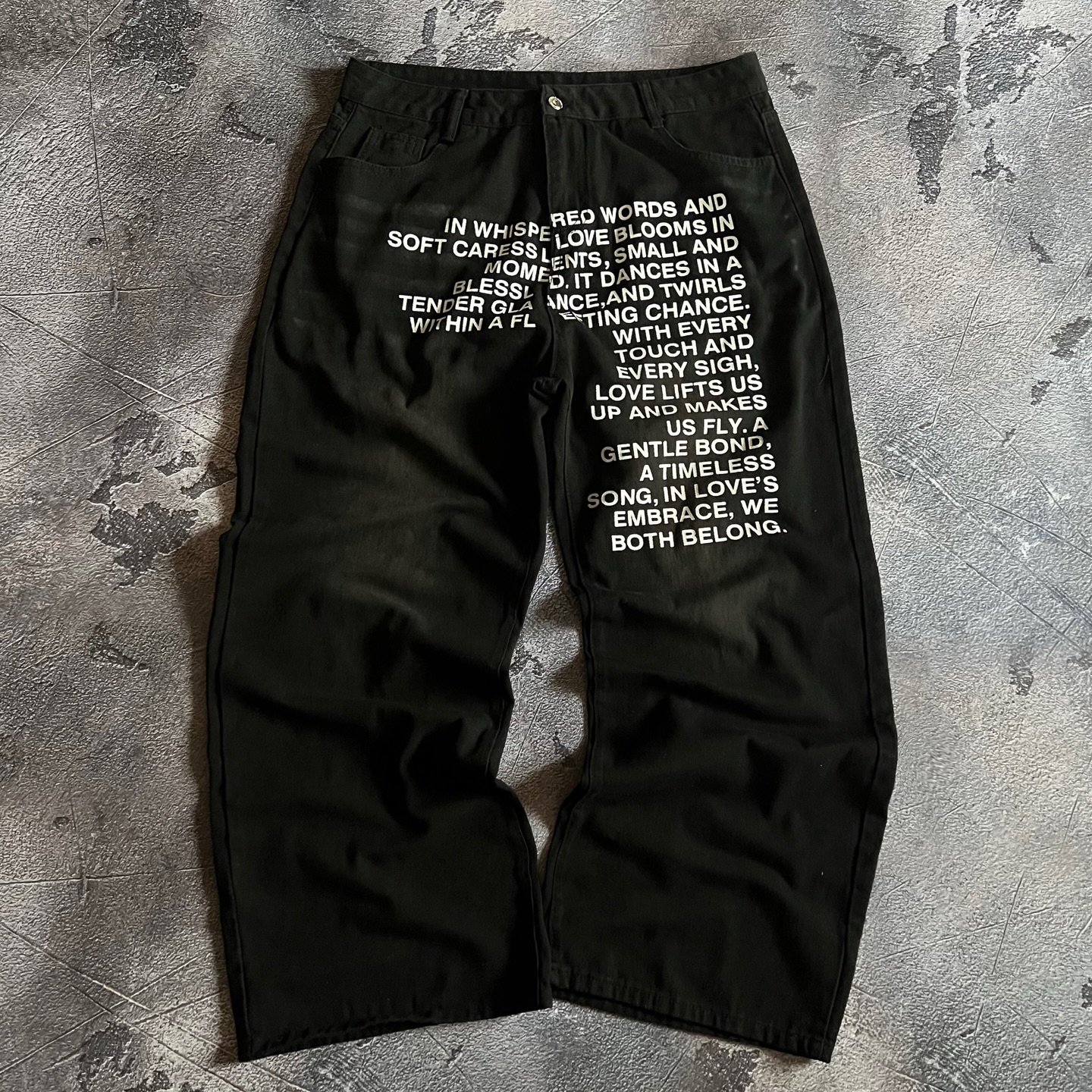 American Pattern Letter Jeans  – Street Fashion Casual Bewertung und Preis