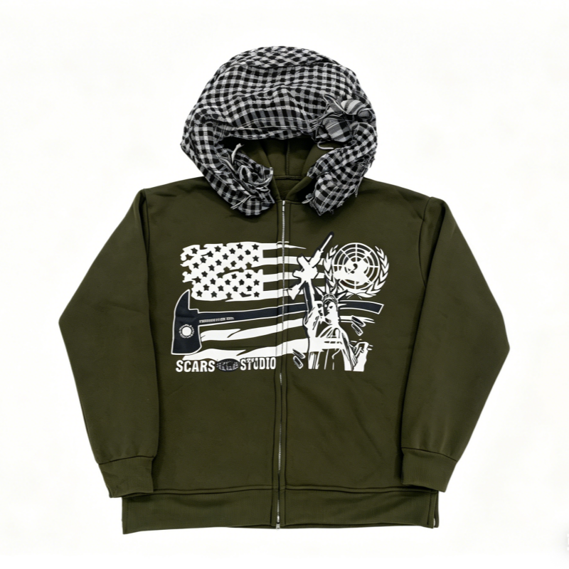 Cross border new zipper retro  – Street Fashion Zip Up Hoodie Bewertung und Preis