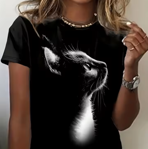 2025 New 3D Cat Print Ladies U – Street Fashion Urban Bewertung und Preis