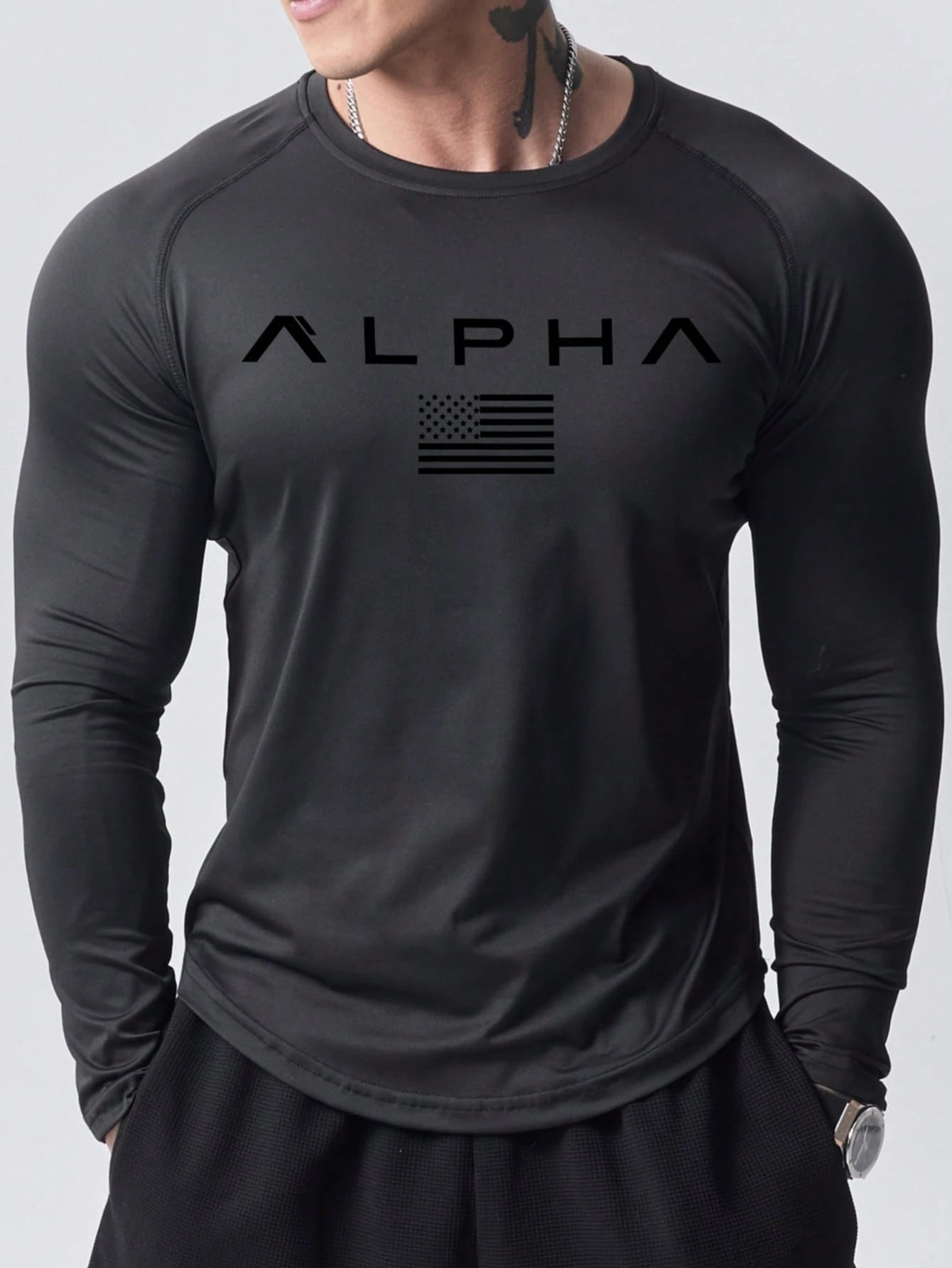 New men's long-sleeved T-shirt – Street Fashion Casual Bewertung und Preis