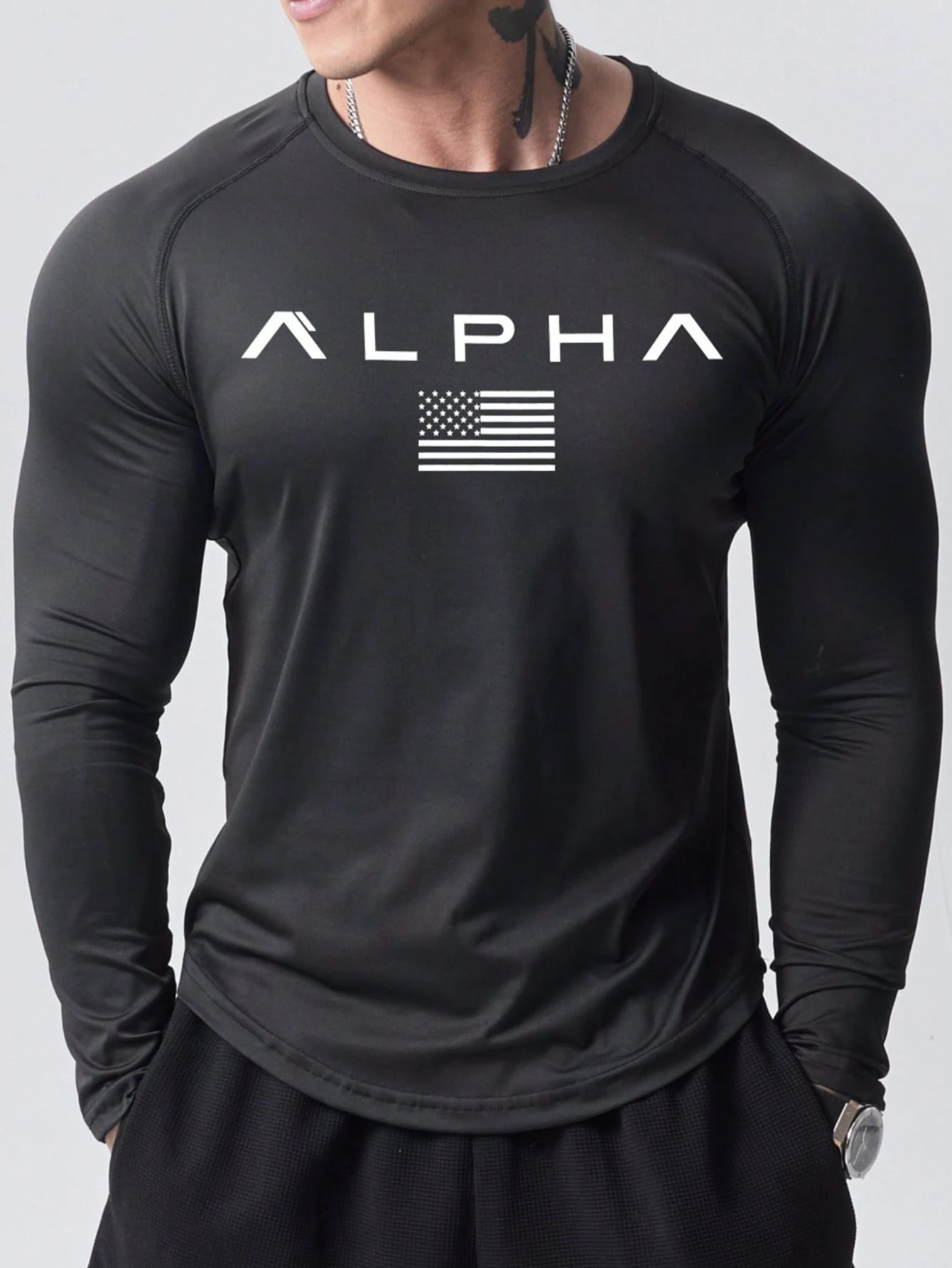 New men's long-sleeved T-shirt – Street Fashion Casual Bewertung und Preis