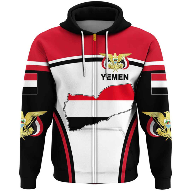 Vintage Men's Hoodie Yemen Fla – Street Fashion Zip Up Hoodie Bewertung und Preis