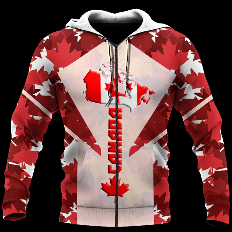 Canada 3d All Over Printed Map – Street Fashion Zip Up Hoodie Bewertung und Preis
