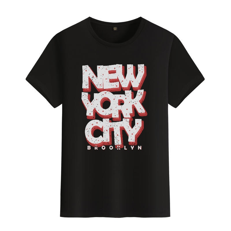 Men's Black Round-Neck Short-S – Street Style New York Fashion Bewertung und Preis
