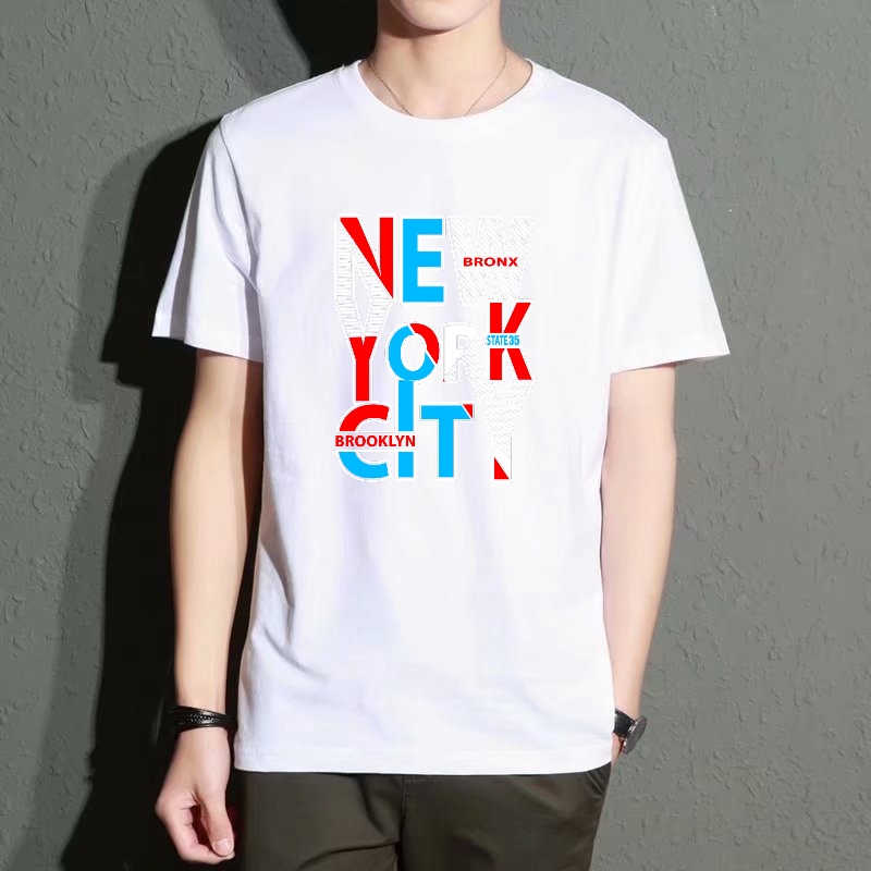 Men's Black Round-Neck Short-S – Street Style New York Fashion Bewertung und Preis