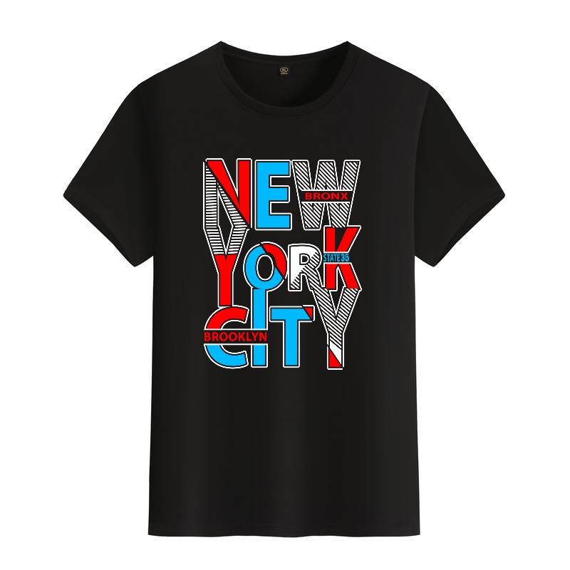 Men's Black Round-Neck Short-S – Street Style New York Fashion Bewertung und Preis