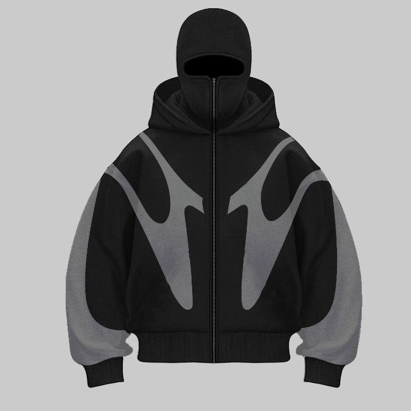 Retro Printed Devil Pattern Do – Street Fashion Zip Up Hoodie Bewertung und Preis