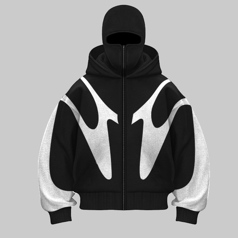 Retro Printed Devil Pattern Do – Street Fashion Zip Up Hoodie Bewertung und Preis