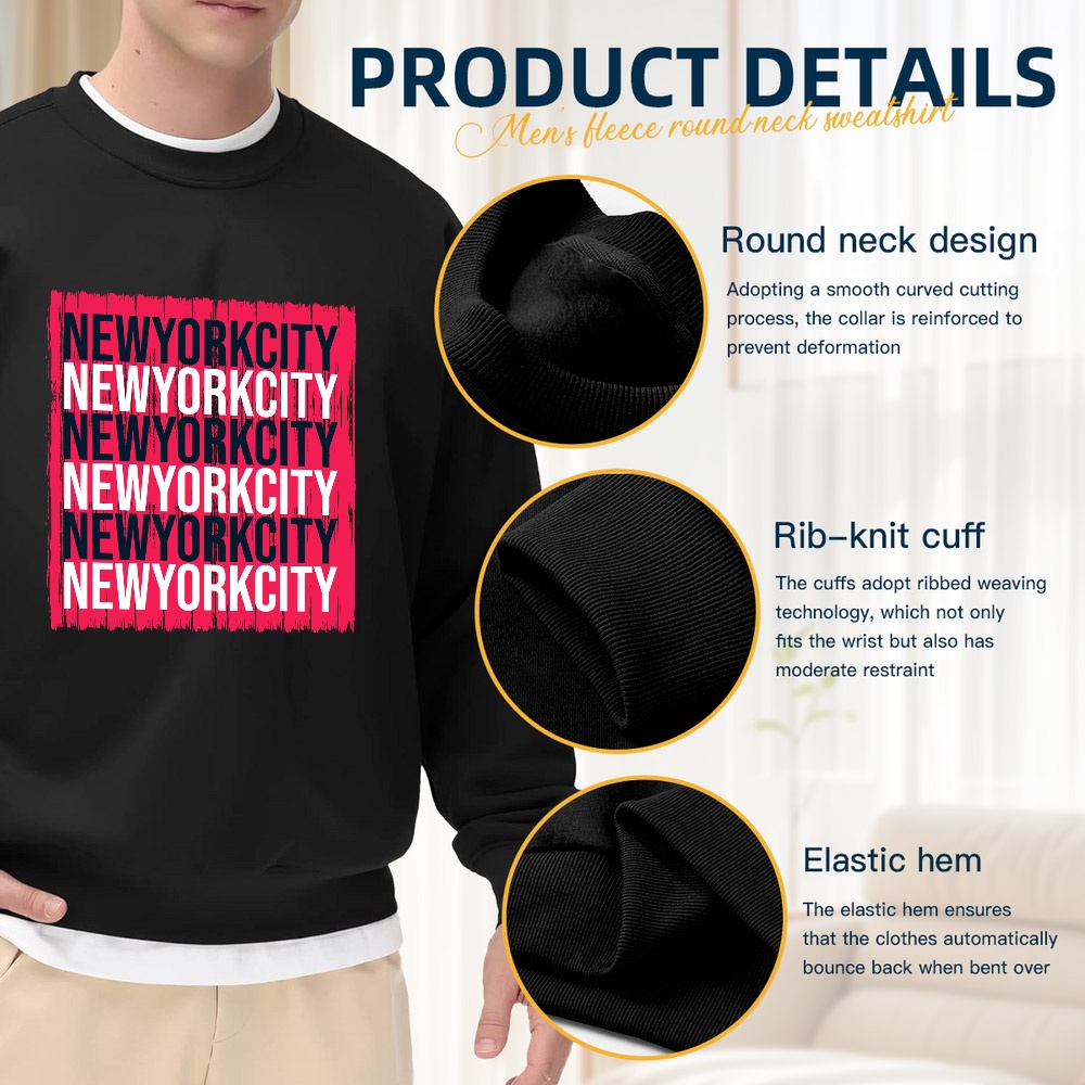Men's Black Crew Neck Pullover – Street Style New York Fashion Bewertung und Preis