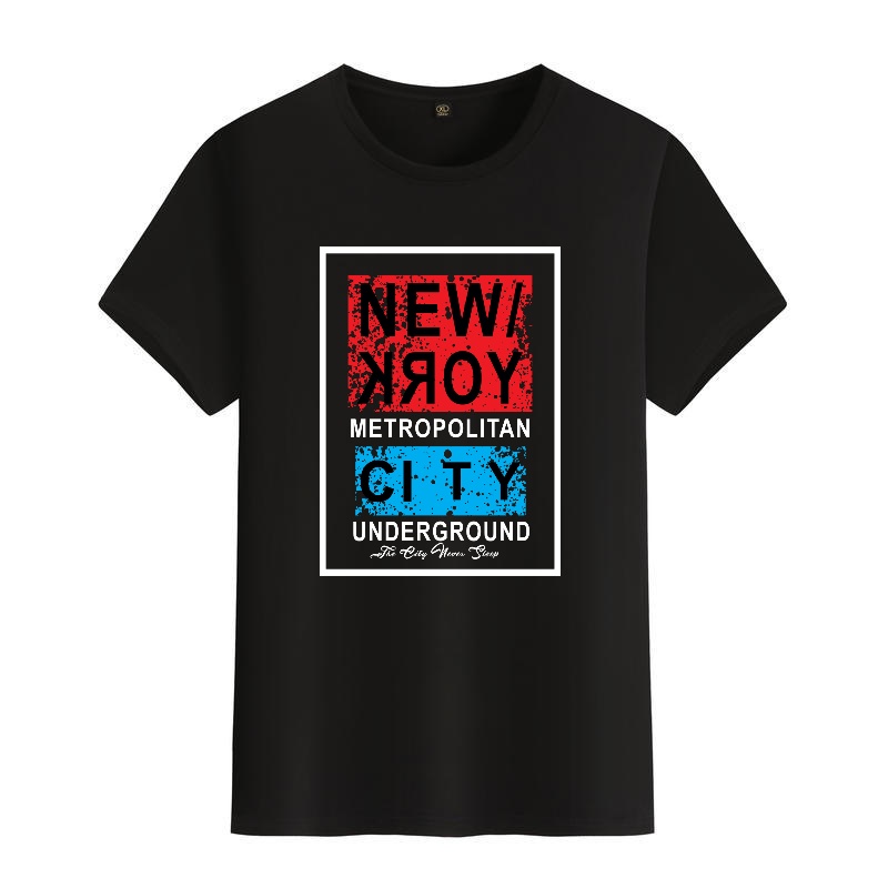 Men's Black Round-Neck Short-S – Street Style New York Fashion Bewertung und Preis