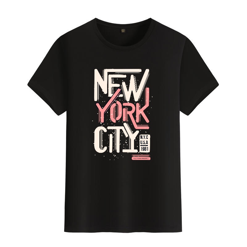 Men's Black Round-Neck Short-S – Street Style New York Fashion Bewertung und Preis