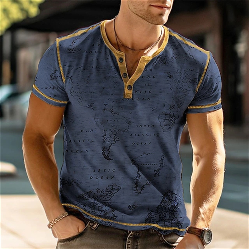 Men's Henry Shirts Funny 3D Pr – Street Fashion Casual Bewertung und Preis