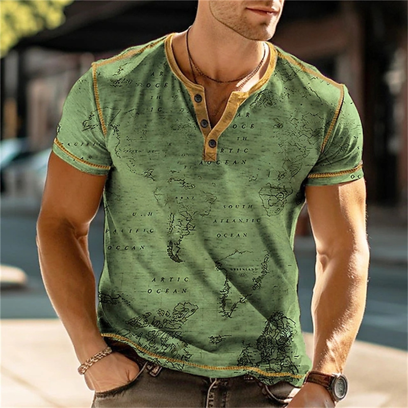 Men's Henry Shirts Funny 3D Pr – Street Fashion Casual Bewertung und Preis