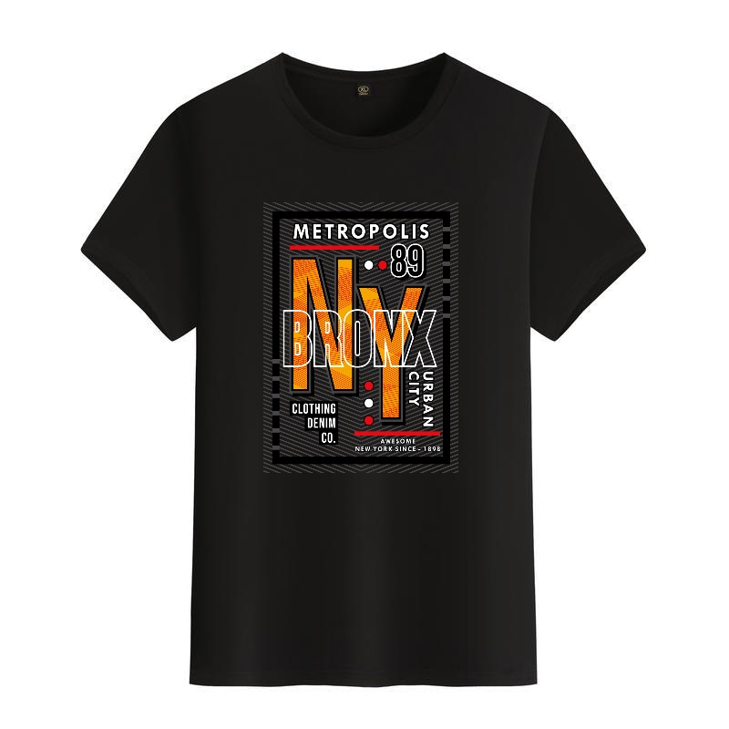 Men's Black Round-Neck Short-S – Street Style New York Fashion Bewertung und Preis