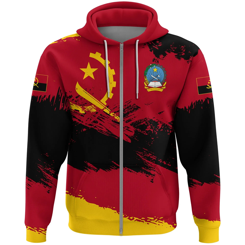 Angola Map Africa Country Grap – Street Fashion Zip Up Hoodie Bewertung und Preis