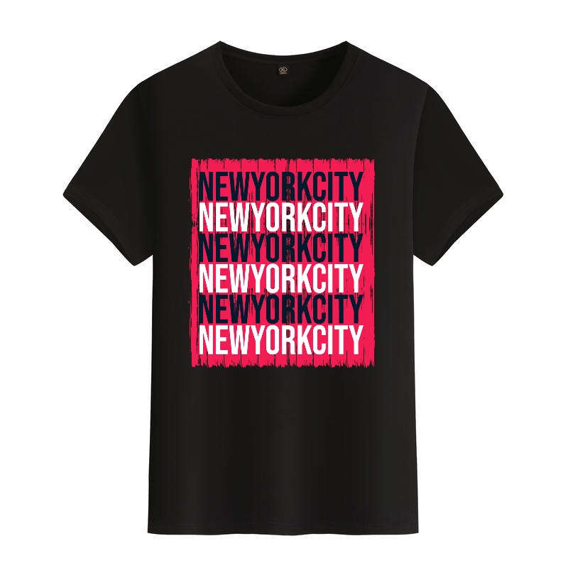Men's Black Round-Neck Short-S – Street Style New York Fashion Bewertung und Preis